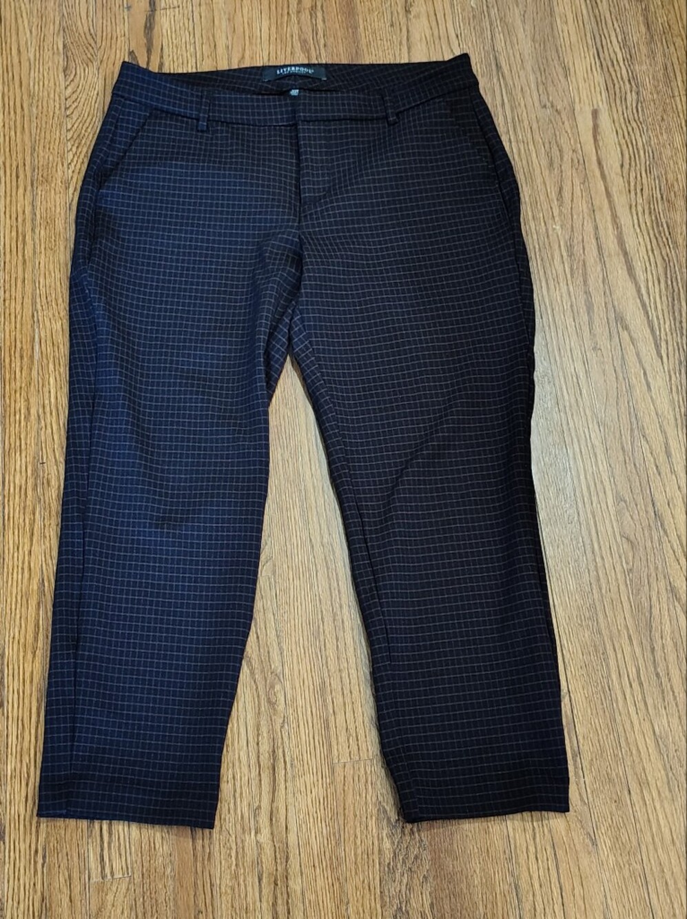 Liverpool Black/Maroon Windowpane Dress Pants